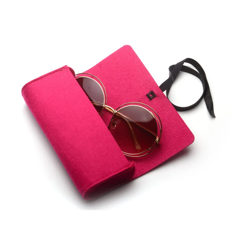 Новые войлочные солнцезащитные очки Чехол для женщин красочные конфеты футляры для очков мягкие Аксессуары lunetes de vue fundas para gafas de sol