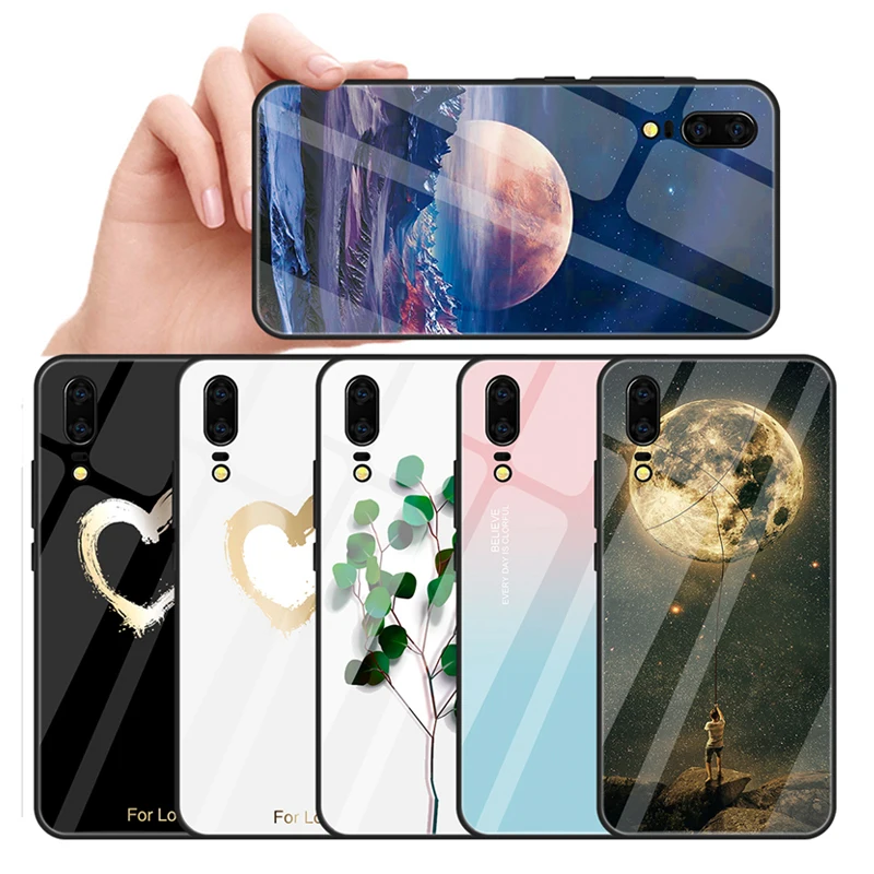 

Shockproof Pattern Cover Phone Case For Huawei Mate 20 Pro Mate 10 P20 Lite Pro For Honor 10 8X Nova 3i 3 Tempered Glass Cases