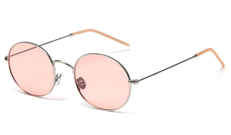 Peekaboo маленькие Овальные Солнцезащитные очки женские поляризованные uv400 металлическая оправа Круглые Солнцезащитные очки для мужчин красный оранжевый синий Летний стиль - Цвет линз: silver with pink