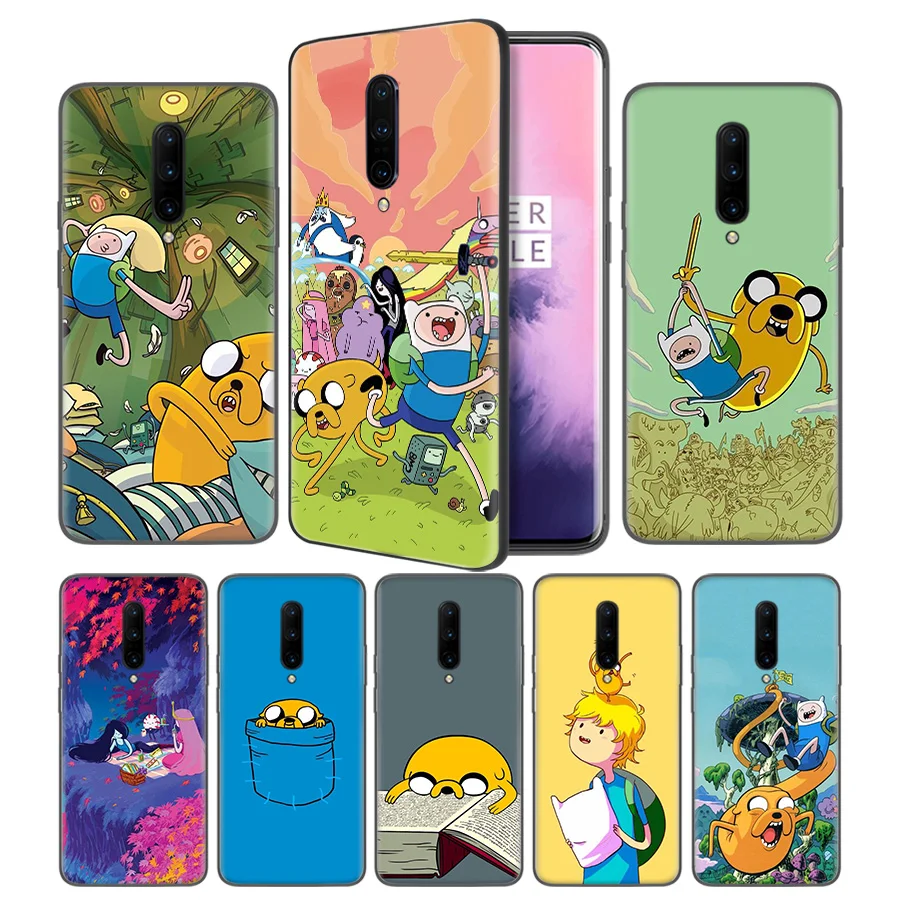 

Adventure Time Finn Jake Soft Black Silicone Case Cover for OnePlus 6 6T 7 Pro 5G Ultra-thin TPU Phone Back Protective