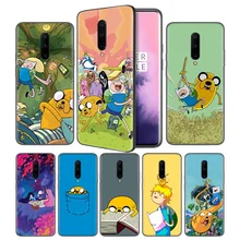 Adventure Time Finn Jake Soft Black Silicone Case Cover for OnePlus 6 6T 7 Pro 5G Ultra-thin TPU Phone Back Protective