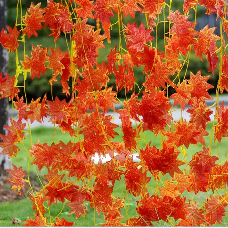 2,3 м искусственная лоза красный осенний кленовый лист поддельные растения-гирлянды листва сад для свадебной вечеринки украшение дома