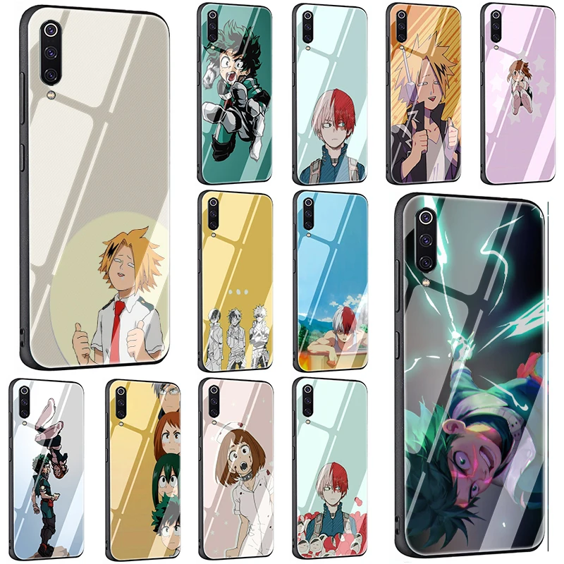 

My hero academia Tempered Glass phone case for Xiaomi 8 Lite 9 A1 A2 F1 Redmi 4X 6A Note 5 6 7 Pro