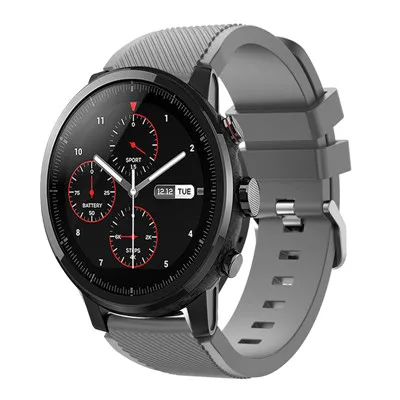 Для смарт-браслета Amazfit Stratos 2 2 s smart watch ремень силиконовые браслеты браслет ремень для xiaomi huami amazfit ремешок для samsung S3 - Цвет: gray