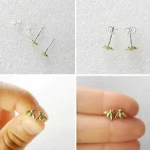 Малый Мёд серьги в виде пчел крошечные Мёд гвоздики Пчелка серьги лесной насекомых fly bird Мёд Bumble гвоздики Пчелка серьги