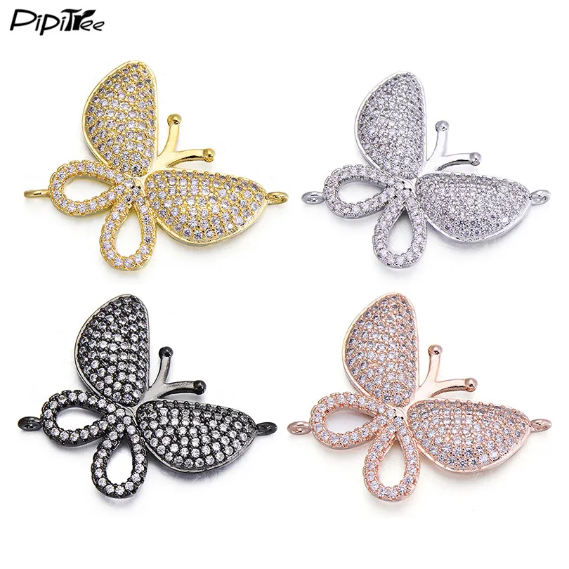 Роскошные подвески бабочки Pipitree 5 шт./лот с микрозакрепкой из фианита для