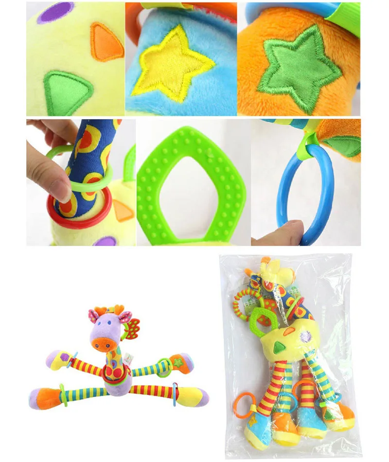 47 см 18,5 "Жираф детские игрушки-погремушки 0-12 месяцев радио-няня игрушки для новорожденных плюшевые игрушки для коляски развивающие игрушки