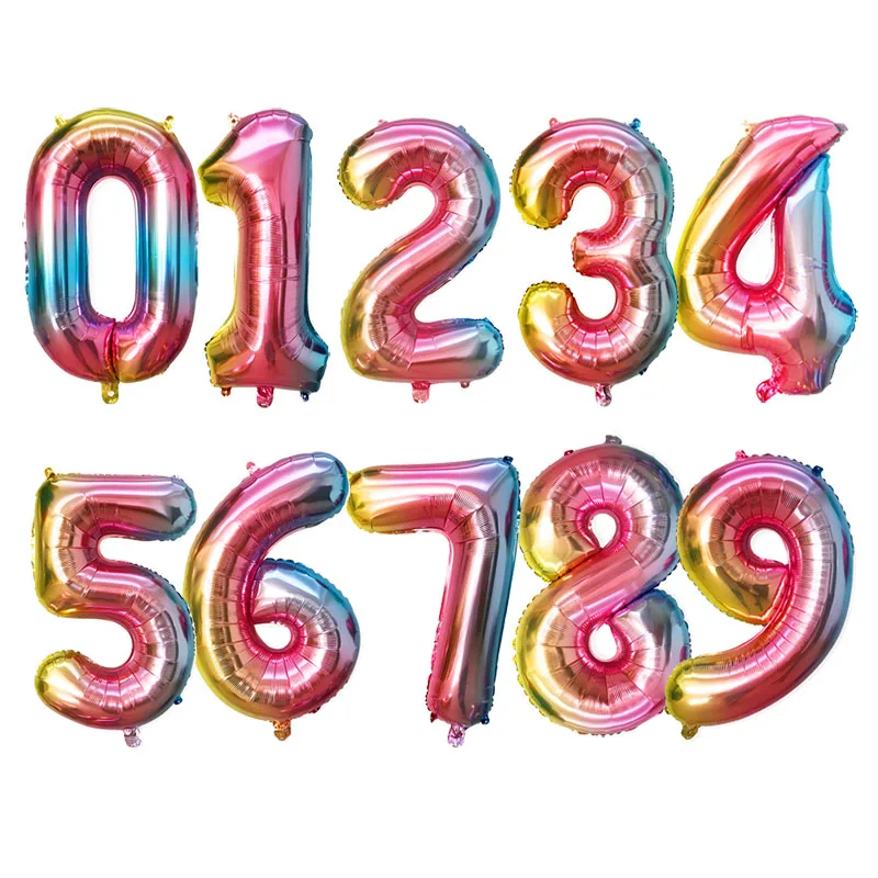 32/40 дюймов на день рождения воздушные шары большое количество гелиевый шарик из фольги на свадьбу, юбилей, вечеринка, украшение цифровой клипсы для воздушных шаров, номер надувной шар - Цвет: 1pcs