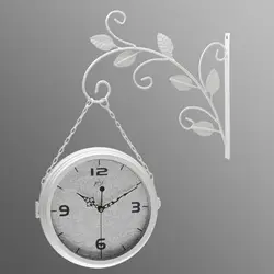 Европейский двойной двусторонняя креативные настенные часы для ретро сад кованого железные настенные часы современный дизайн ремесла Mute