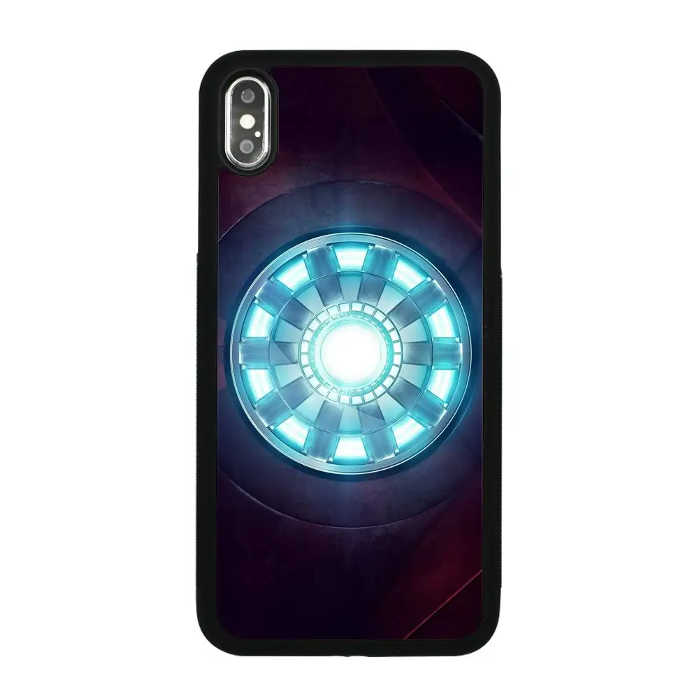 

Iron Man Arc Reactor Theme Case Cover For Iphone 5S 6 6S 7 8 Plus X XS XR Max Durable Rubber TPU Frame Metal Aluminium Back