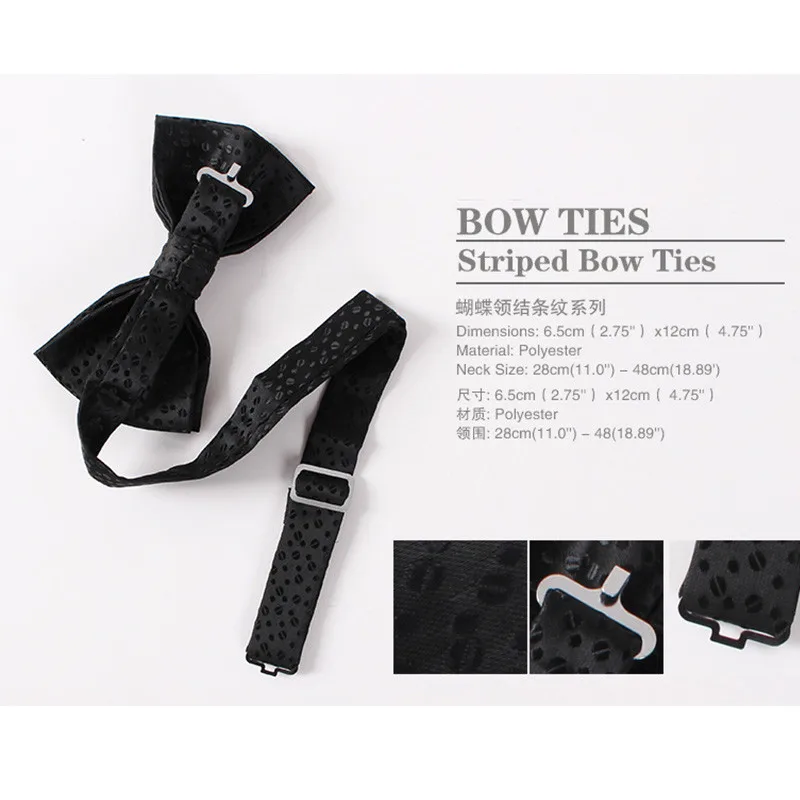 Mantieqingway Новое поступление Мода Точка полиэстер Bowties мужские Мода Бизнес костюм рубашка черный галстук-бабочка изысканный Gravata