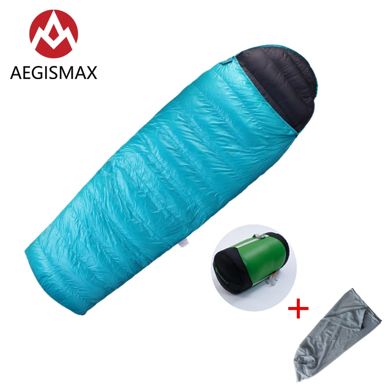 New  AEGISMAX Outdoor Camping EPLUS 700 Goose Down Envelope Sleeping Bag Three-Season Down Lengthened Ad