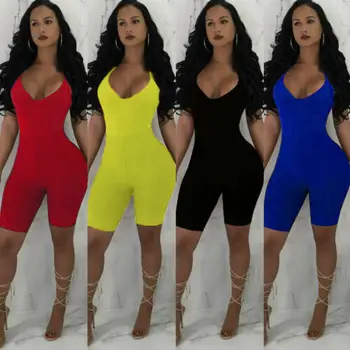 

Jumpsuit Party Trousers Sleeveless V-Neck Women Romper Bodycon Playsuit HOT