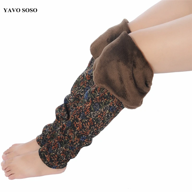 

YAVO SOSO Autumn Winter Style Plus Velvet Warm leggings Women Plus size XXXL Printing Flowers Casual Stretch women's pants