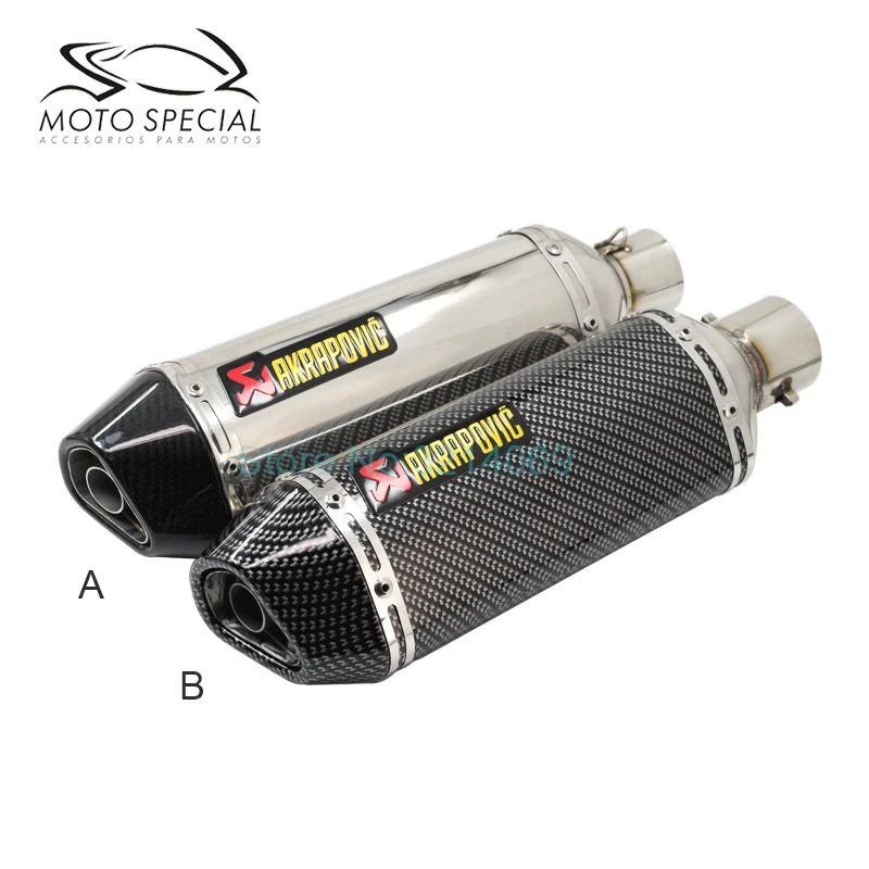 

Akrapovic Motorcycle Exhaust Pipe ID: 51mm 45mm Length: 370mm Moto Escape Stainless Steel Motorbike Exhaust Pipe With DB Killer