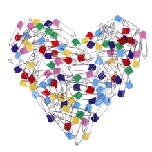 20/100 шт красочные английские булавки поставить Пластик головка безопасные булавки для младенцев детская одежда фиксации подгузника, брошь в виде пряжки