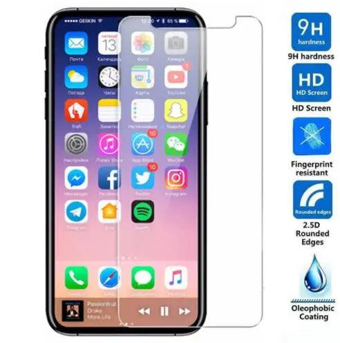 For iPhone X Tempered Glass Original 9H Protective Film LCD Screen Protector For iPhone X 10 Ecran Protecteur Verre Trempe