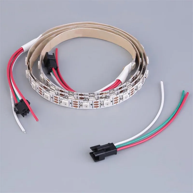 1m 60LEDs WS2812B 5050 RGB LED Strip Light White Shell Lamp Party Home DIY Decor