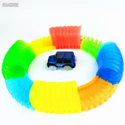 Светящиеся автомобиль гоночный трек светятся в темноте Игрушечные лошадки Brinquedos speelgoed треков и мост автомобильный набор изгиб Flex