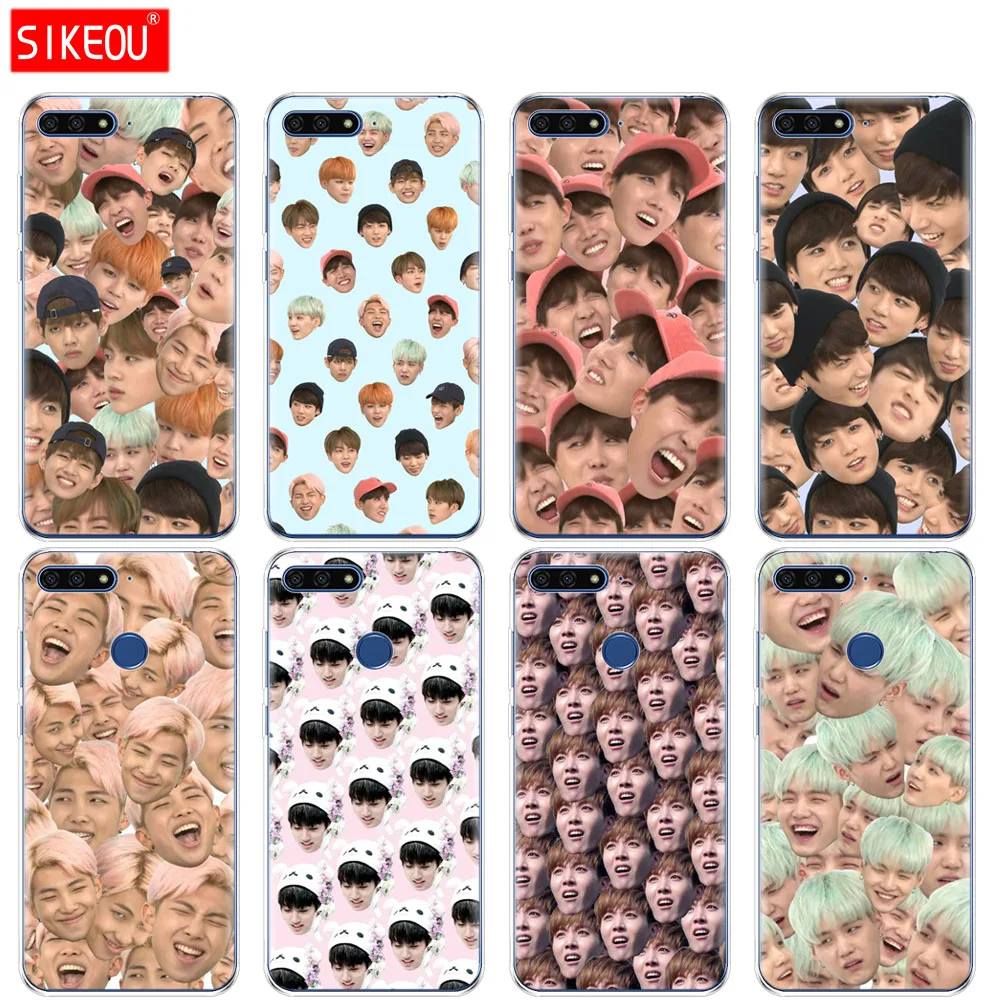 

Silicone Cover Phone Case For Huawei Honor 7A PRO 7C Y5 Y6 Y7 Y9 2017 2018 Prime BTS Bangtan Boys faces
