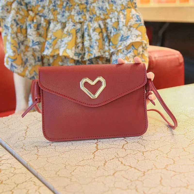 

2019 New Fashion Crossbody Single Shoulder Bag Heart Shaped Mini Double Layer Coin Purse for Women WML99