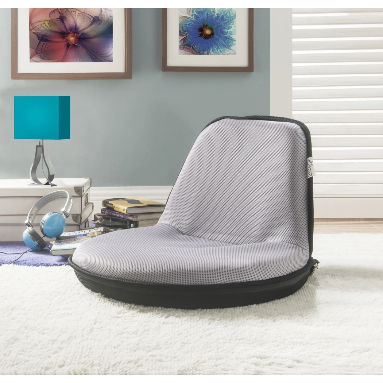 Loungie Quickchair Mesh Floor Chair - Foldable | Portable with Strap | Indoor/Outdoor | by Inspired Home (1)