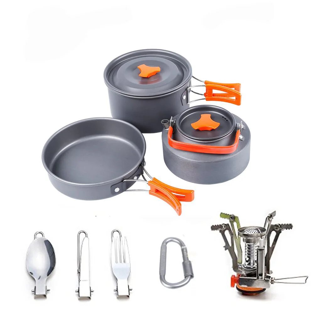 Colher para Acampamento ao ar Utensílios de Mesa Portátil Pessoas Panelas Tigela Pote Livre Caminhadas Mochila Viagem Piquenique Acessórios 2-3 10 Portátil 2-3 pessoas panelas tigela pote colher