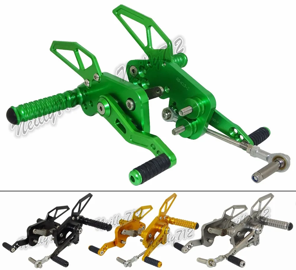 

waase CNC Adjustable Rider Rear Sets Rearset Footrest Foot Rest Pegs For Kawasaki Z125 Pro 2016 2017