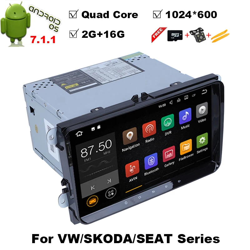 Android 7.1 2 DIN автомобильный DVD GPS Volkswagen VW для Skoda Passat B6/b7/b5/cc/ транспортер t5/Sharan/Touran/Поло