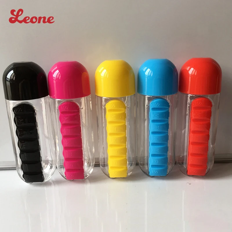 HOT 600ml Sports Combine Daily Pill Box Organizer WATER Drinking
