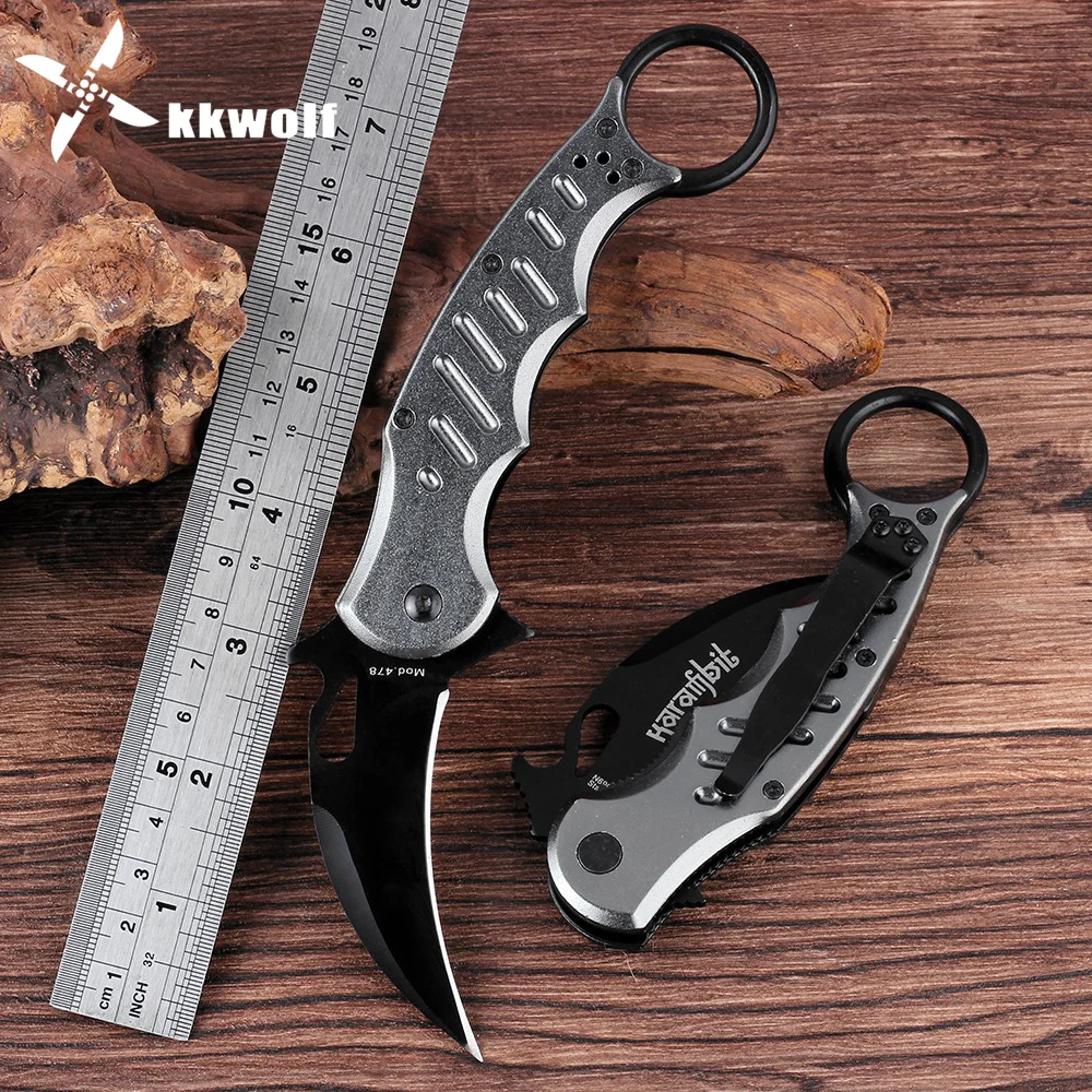 Buy KKWOLF Karambit Folding Claw Knife 440C Stainless Steel Blade Aluminum