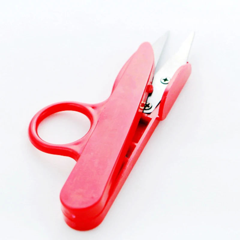 U Shape Plastic handle black yarn small scissors manganese steel cross-stitch U cut yarn thread cutting tools
