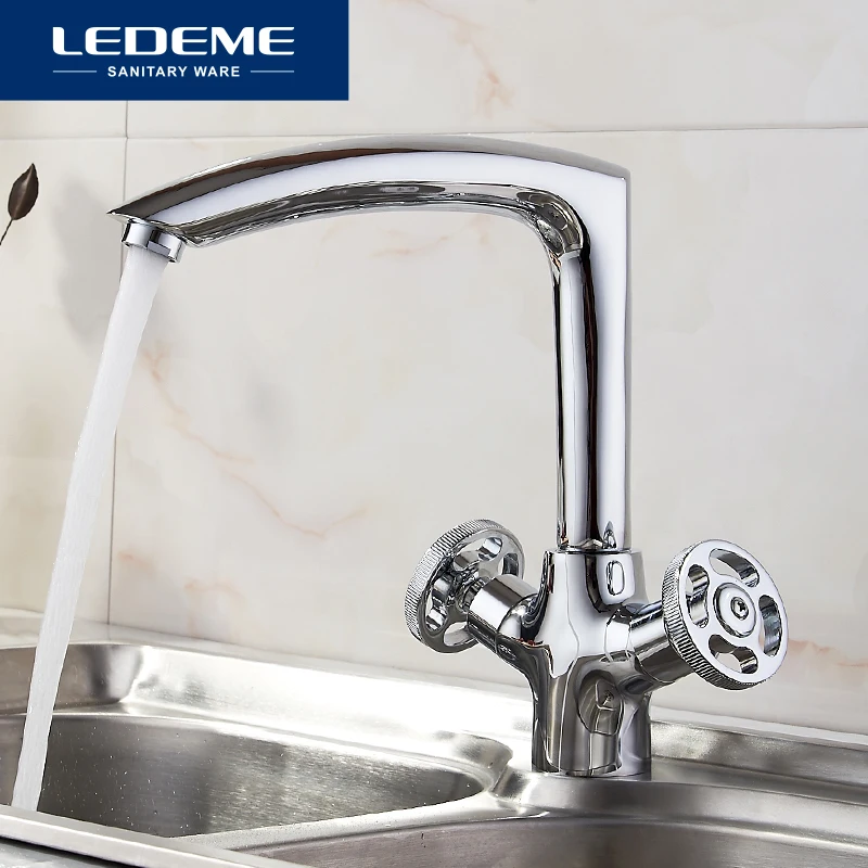  LEDEME Chrome plated Kitchen Faucet Seven Letter Design 360 Degree Rotation with Water Purification - 32828456106