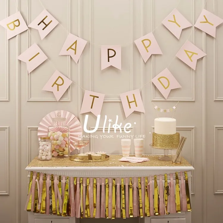 

13pcs/lot Birthday party supplies happy birthday letter bunting banner garland baby shower decoration event party supplies