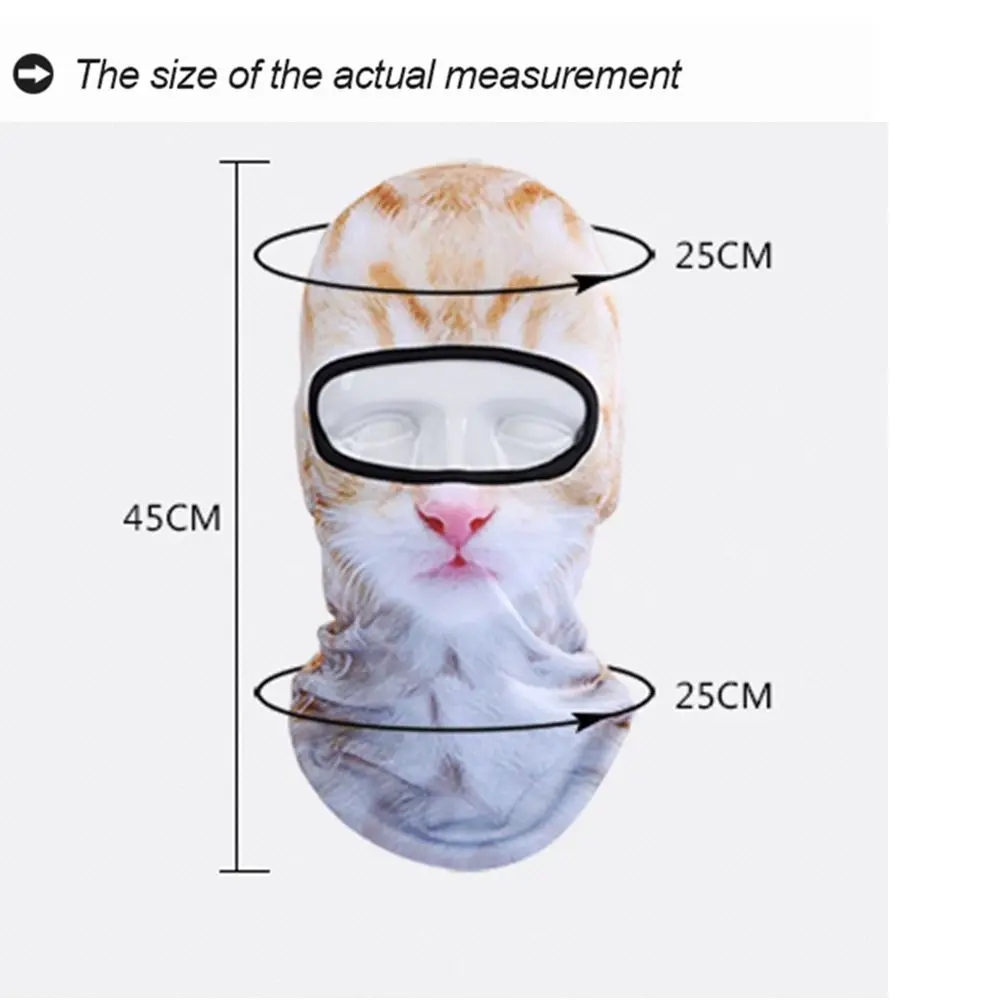 Балаклава с 3d-изображением кота, собаки, животных, велосипедная маска, велосипедные, сноубордические, вечерние, Skullies, бини, шлем, подкладка, зимняя шапка, теплая маска для всего лица
