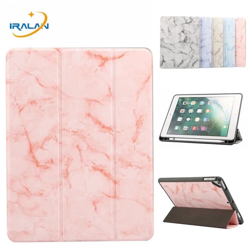 Магнитный силиконовый чехол из мраморной кожи для iPad 9 7 2018 с держателем