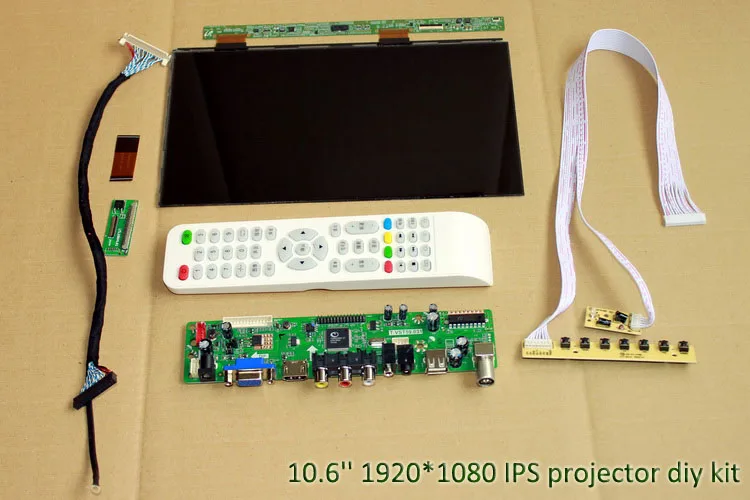 

LCD driver kit projection 10.6'' 1920*1080 IPS samsun lcd full hd 1080p screen with driver HDMI-VGA-AV-USB-TV DIY projector kit