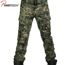 Phanteen армейском стиле спецназ камуфляжные брюки человек CS Джунгли брюки осень хлопок Большие размеры Модная Мужская брендовая одежда