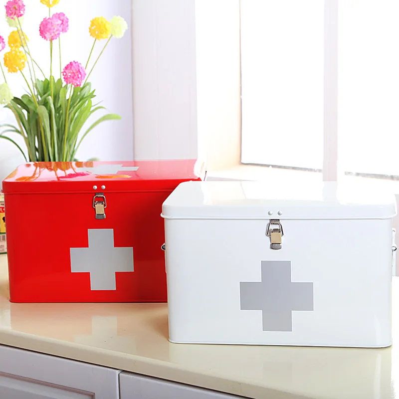 Brief Large version of the box lockable medical box drug storage boxin