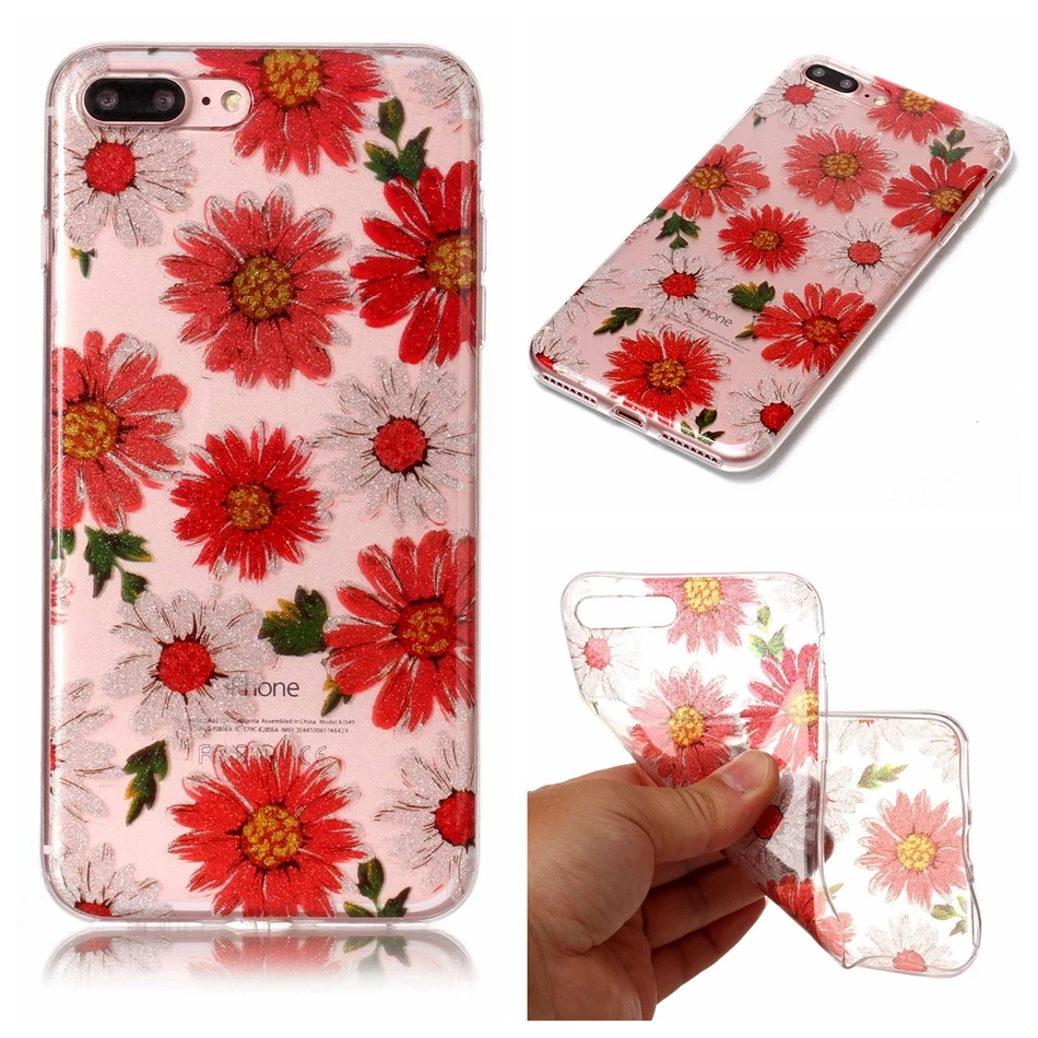 for apple iphone 5g 5s SE 6 6S plus 7 case Flash Glitter Silicone Bling PUG back Transparent phone Cover for iphone 7 plus Coque (6)