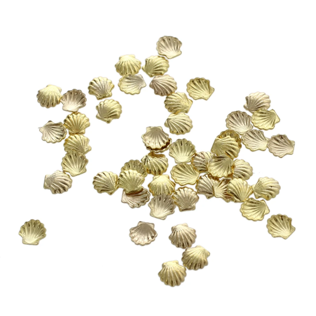 

50pcs Mini Alloy Shell Beads for Nail Art Decoration Craft Golden 3mm