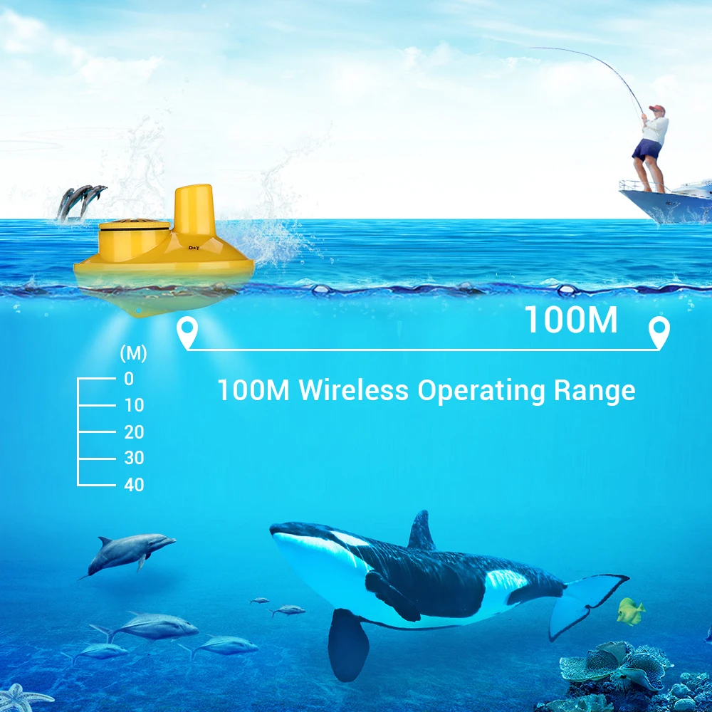 Buscador de peces portátil inalámbrico FFW718 de la suerte del menú ruso 40 M/120FT más profundo - 4