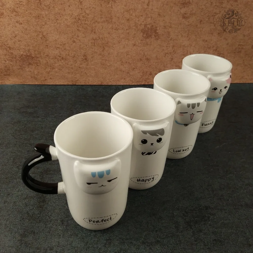Kreatif 3D Cat Keramik Kopi Mug 400 ML Cangkir Lucu Hewan