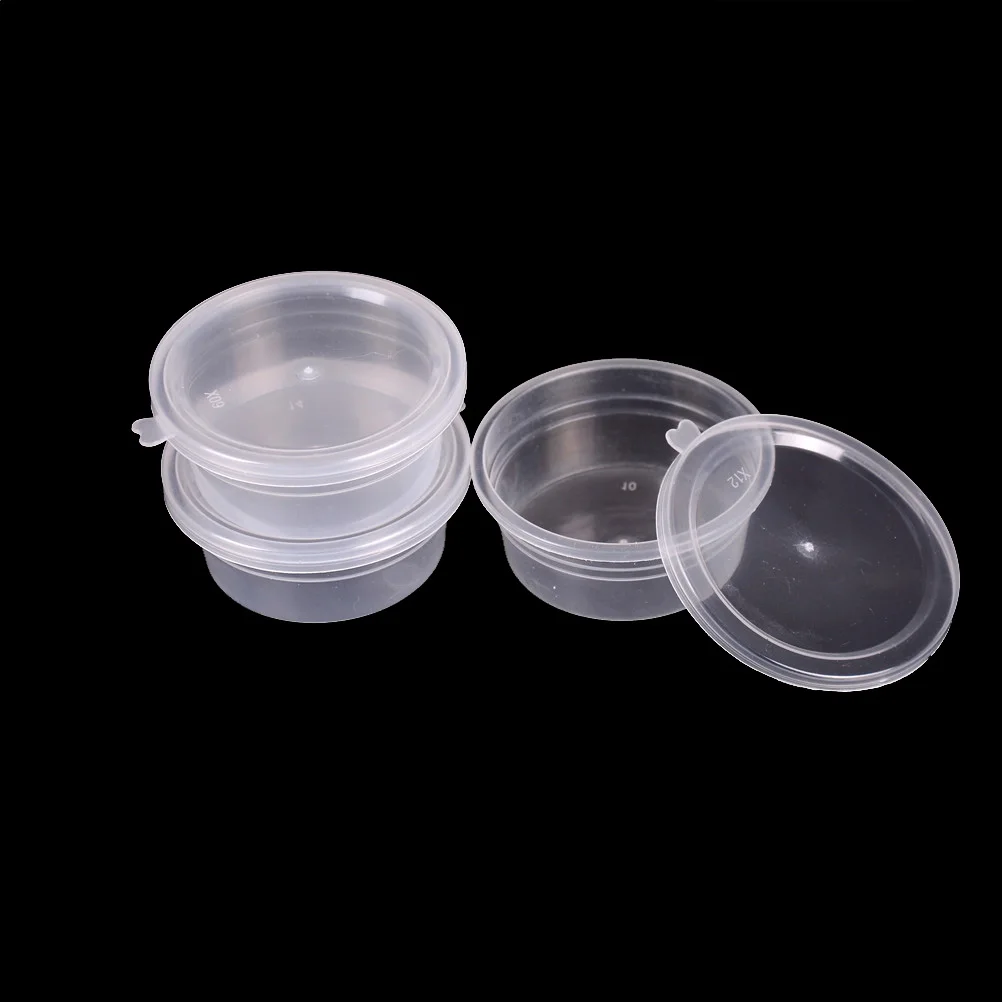 2018 New 10 Pcs Transparent Clear Slime Storage Containers Foam Ball Storage Cups Containers No Lids Dropshipping