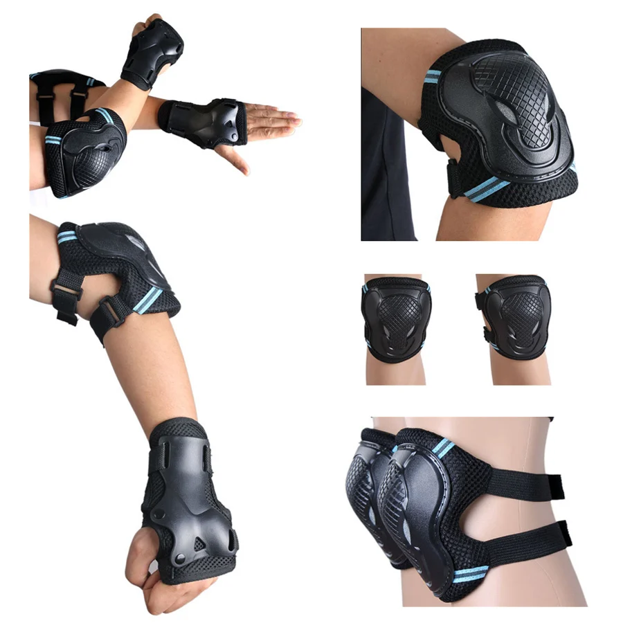 Alta calidad de espesor 6 unids seguridad en los deportes rodilla de protección, coderas para adultos patinaje ( XL ) línea patinaje sobre ruedas Kit|pad ps3|pad pointgear lever - AliExpress