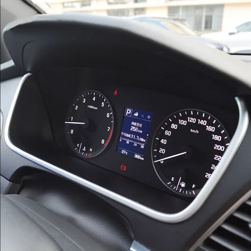 

For 2015 2016 2017 Hyundai Sonata ABS Chrome car styling auto accessories Car Dashboard Frame Decoration Cover Trim