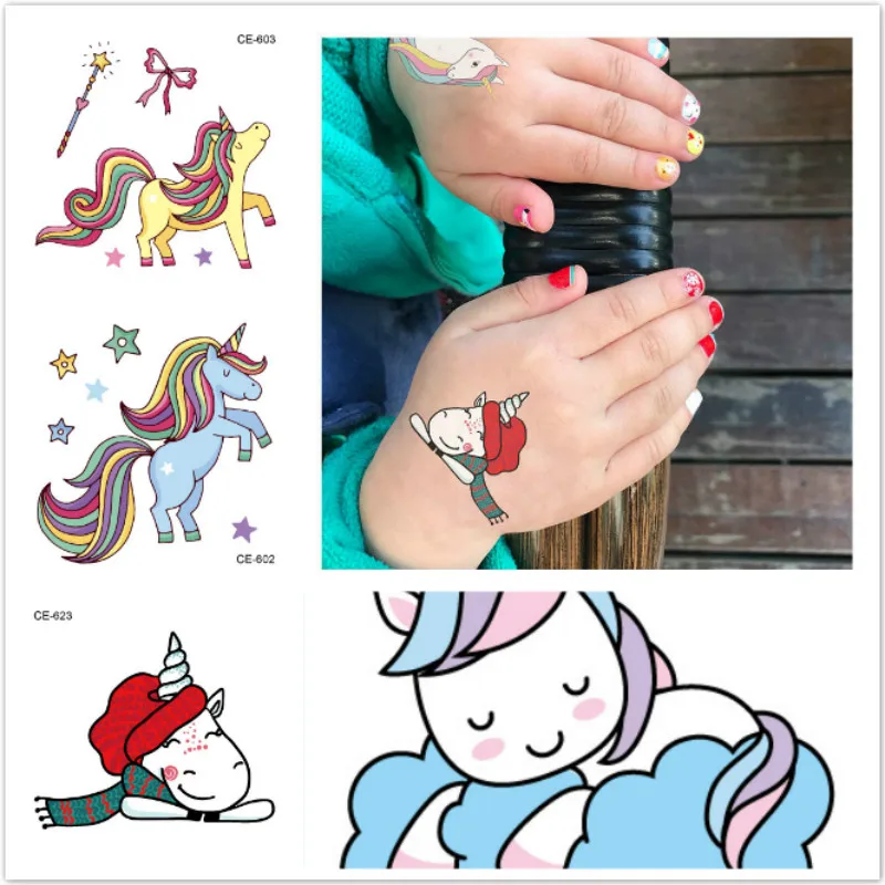 

1 Set Emoji Stickers Symbol Rainbow Unicorn Cartoon Sticker Puzzles Gift Toys Boy Girl Children Watermark Tattoo