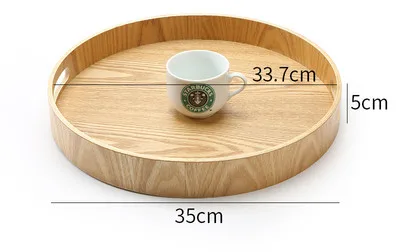 В японском стиле деревянный поддон сервировочный поднос с ручкой прямоугольный/круглый домашний отель выпечка тарелка в форме хлеба чашка деревянная тарелка лоток для хранения - Цвет: Фиолетовый