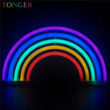 

TONGER Fashion Colorful Rainbow led neon sign light holiday Xmas party wedding decorations kids room night lamp home wall Decor