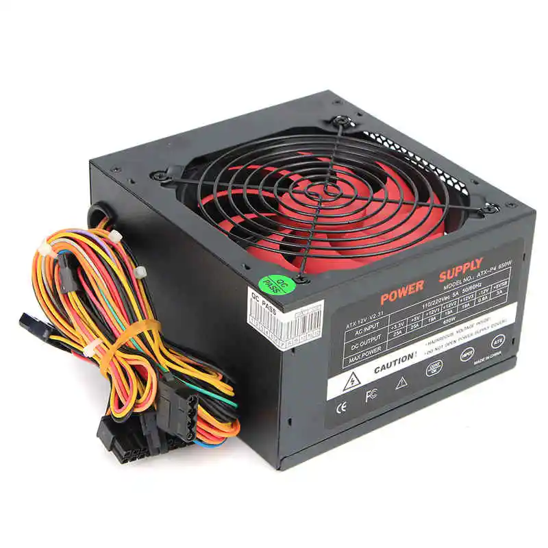 650 W PC وحدة إمداد الطاقة للكمبيوتر الكمبيوتر PC وحدة المعالجة المركزية امدادات الطاقة 20 + 4 دبوس 12 سنتيمتر المشجعين ATX 12 V موليكس بكيي w/SATA PCI ربط ا...